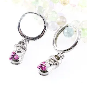 Swarovski Rhinestone Shoes Hoop Earrings