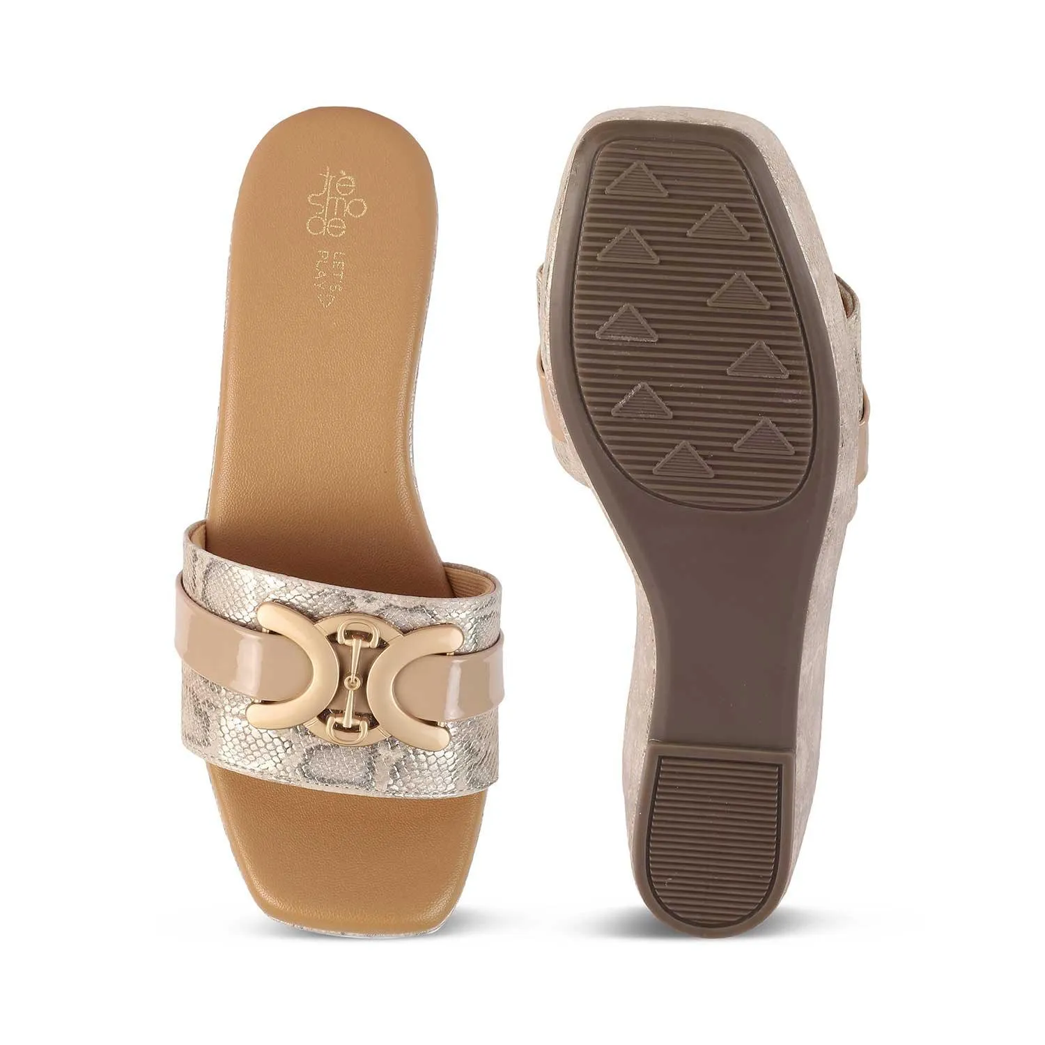 The Sbo Gold Women's Dress Wedge Sandals Tresmode