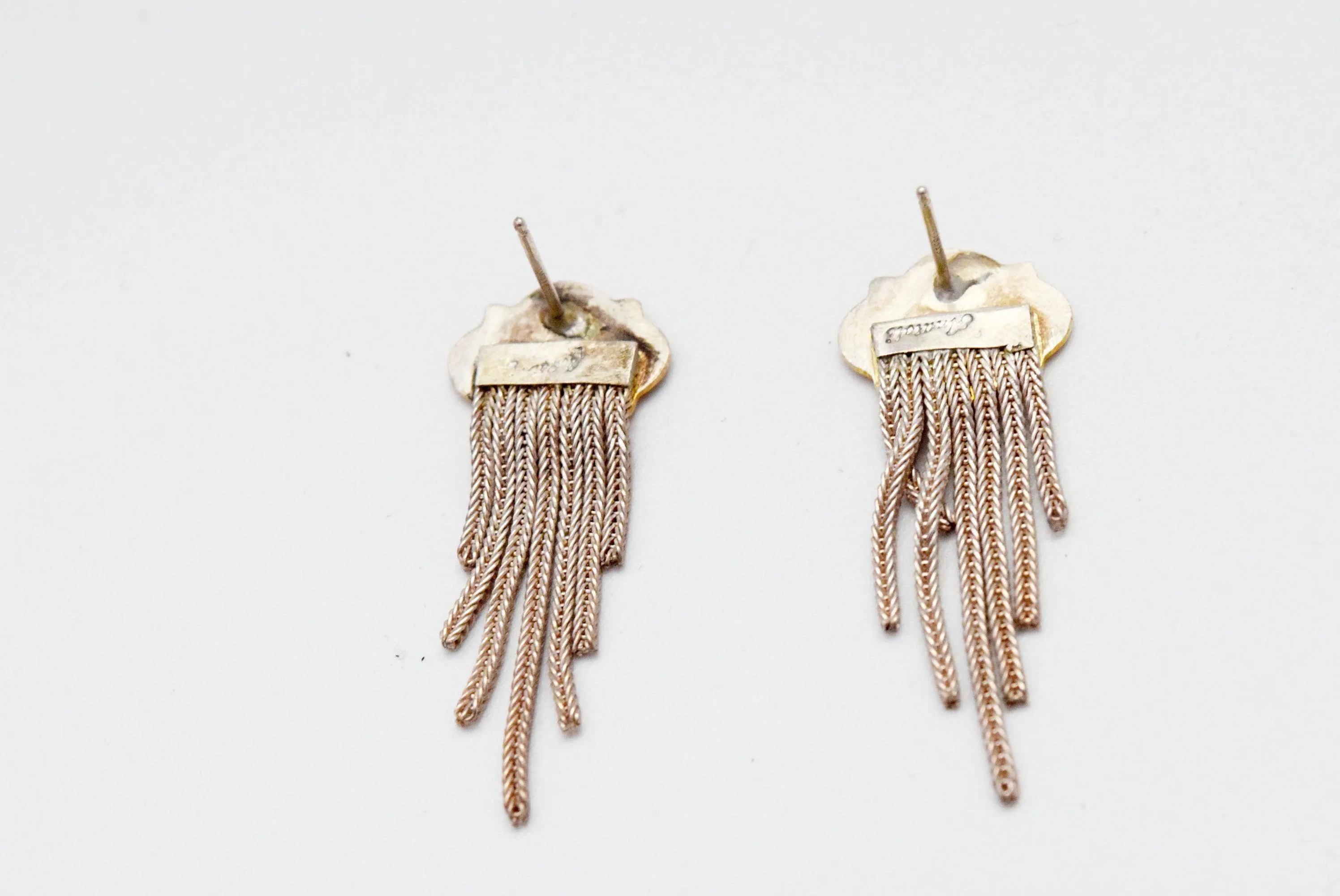 Vintage Turkish Silver Tassel Earrings by Anatoli