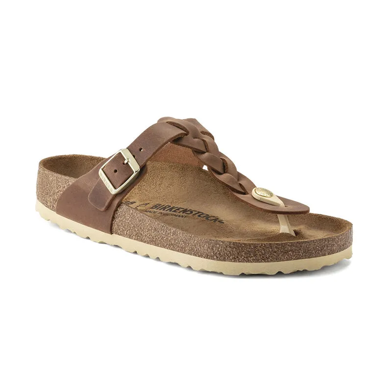 Women's Gizeh Braid Cognac Oiled Leather