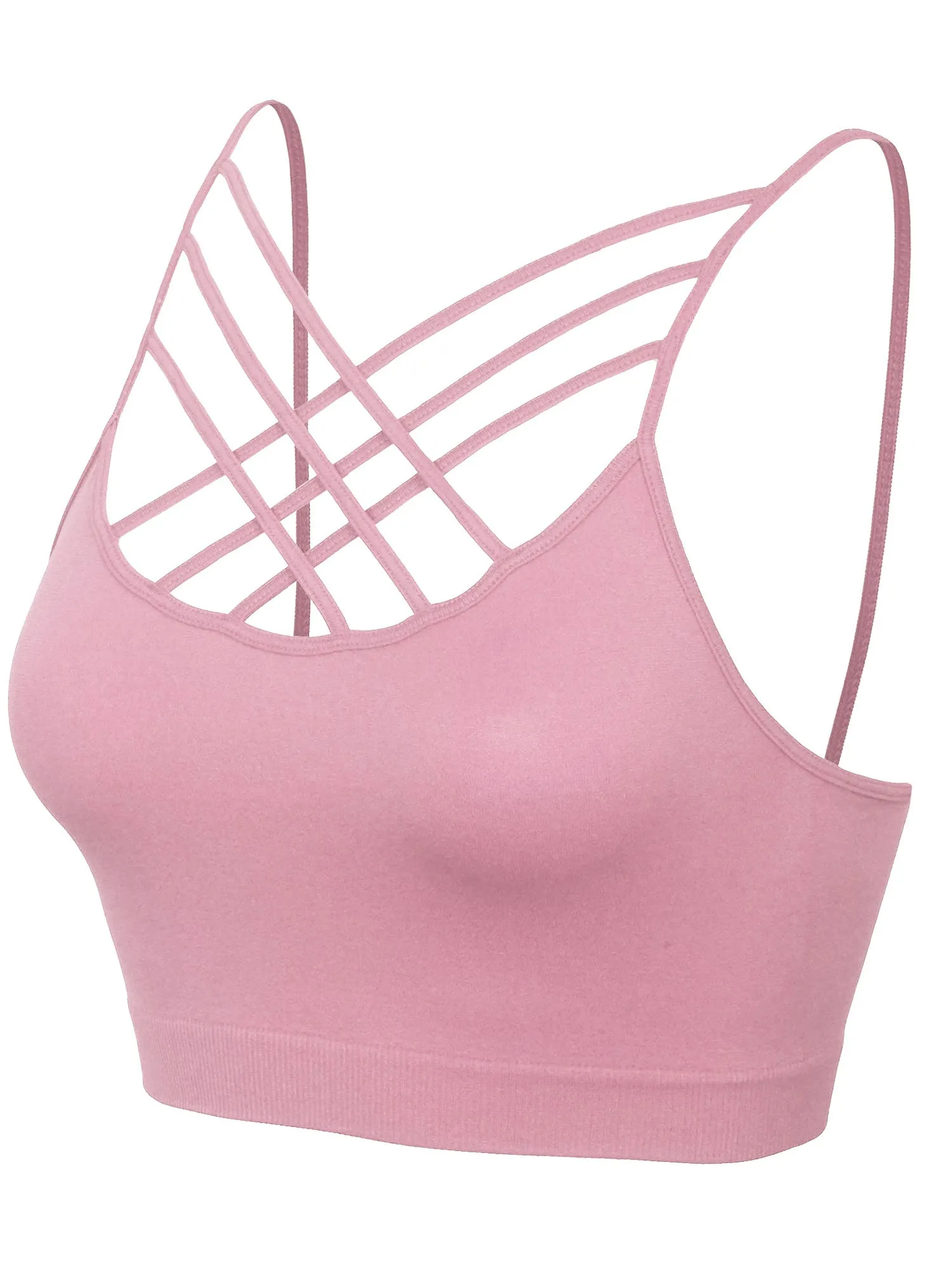 Women's Lightweight Seamless Triple Criss-Cross Front Bralette (No Pad)