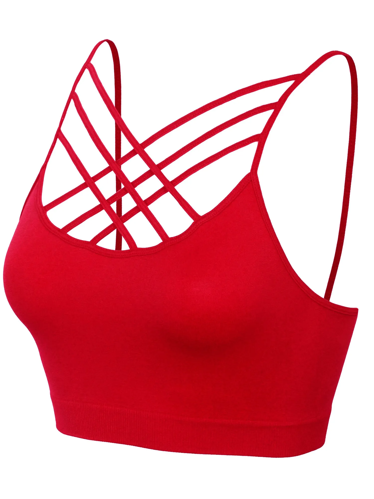 Women's Lightweight Seamless Triple Criss-Cross Front Bralette (No Pad)