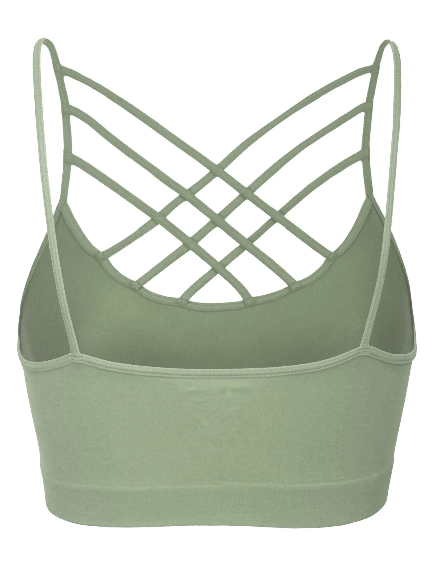 Women's Lightweight Seamless Triple Criss-Cross Front Bralette (No Pad)