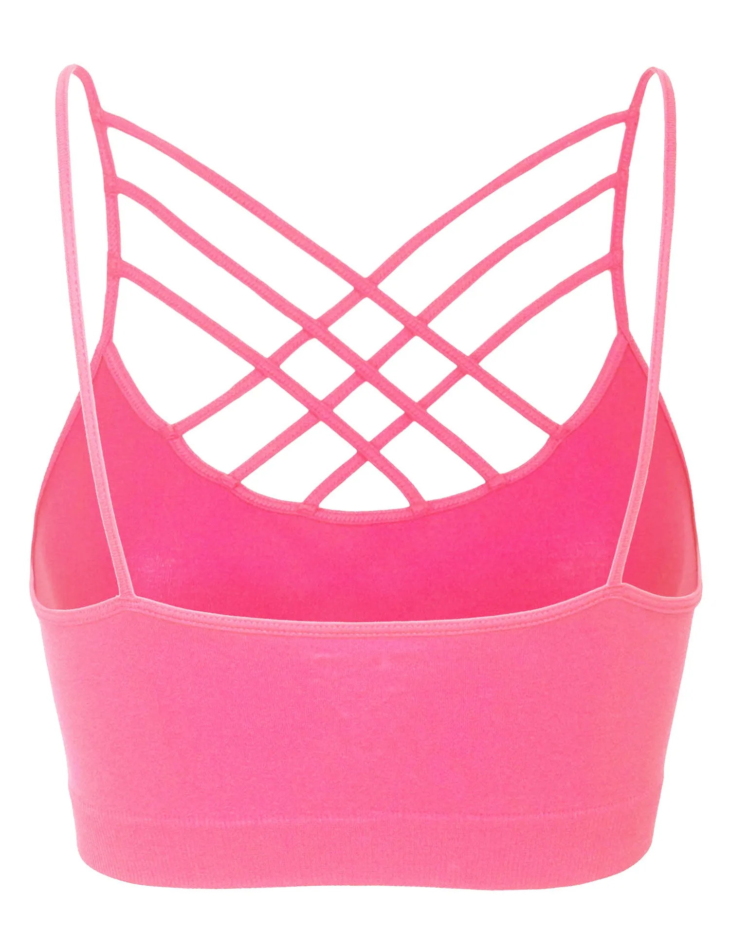 Women's Lightweight Seamless Triple Criss-Cross Front Bralette (No Pad)