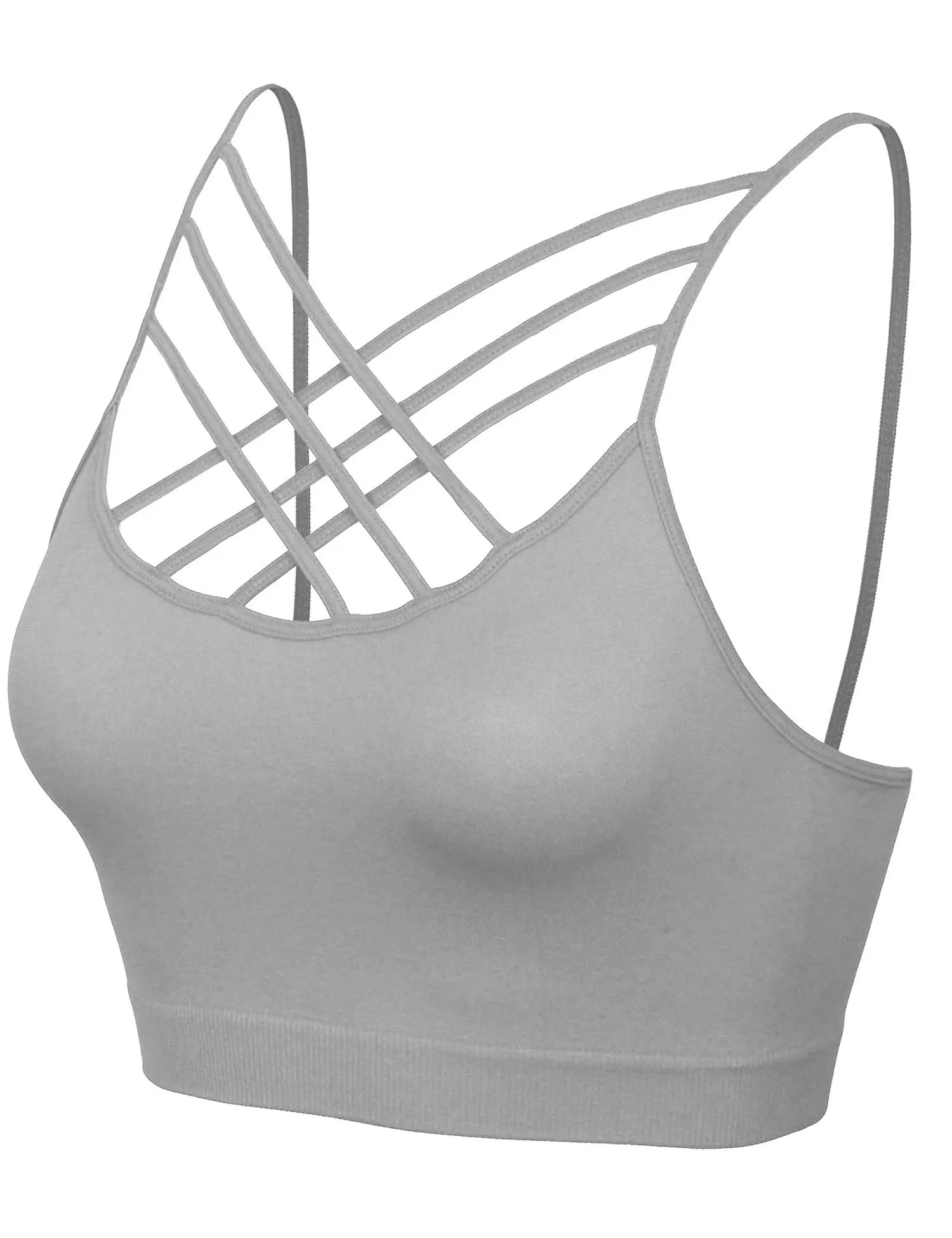 Women's Lightweight Seamless Triple Criss-Cross Front Bralette (No Pad)