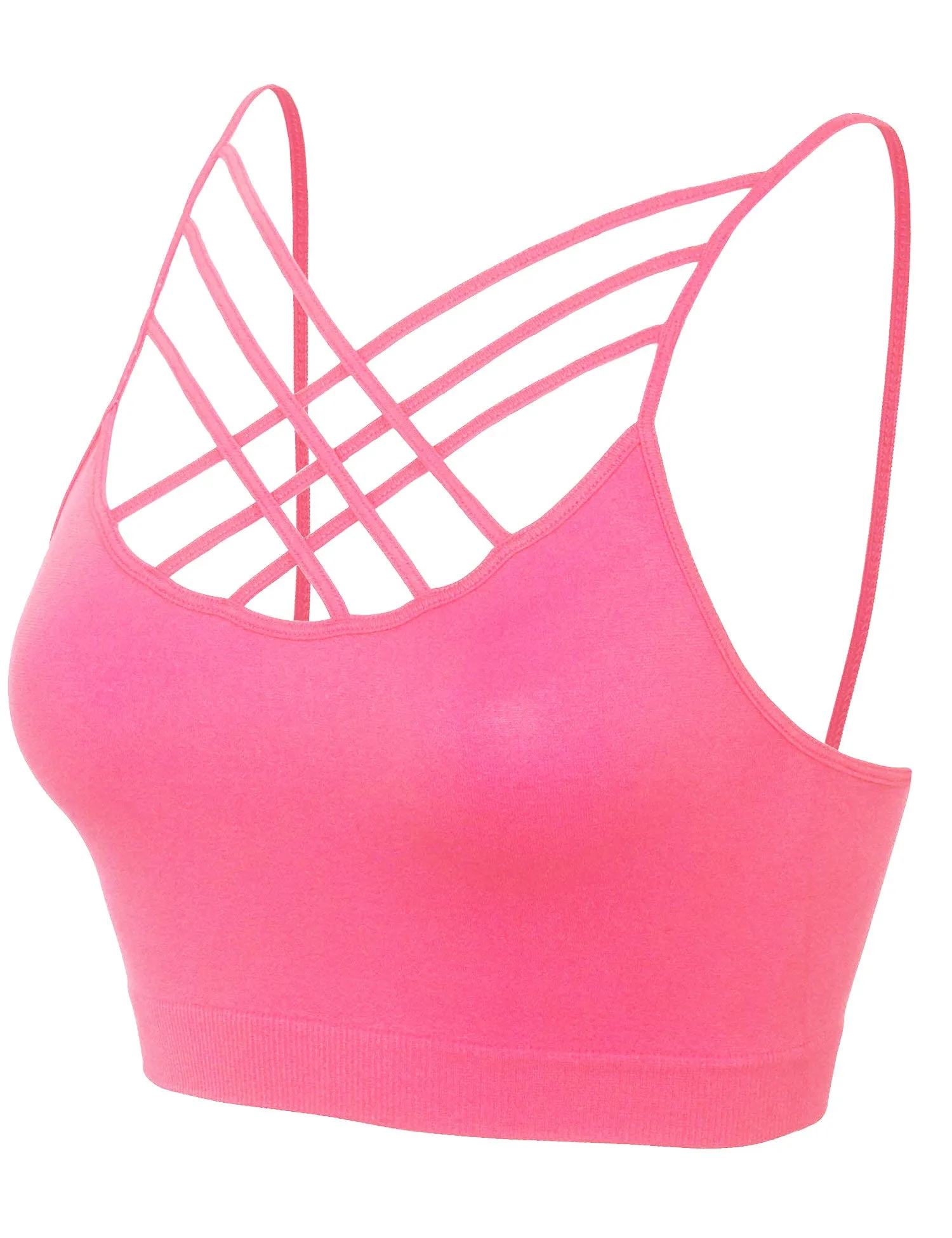 Women's Lightweight Seamless Triple Criss-Cross Front Bralette (No Pad)