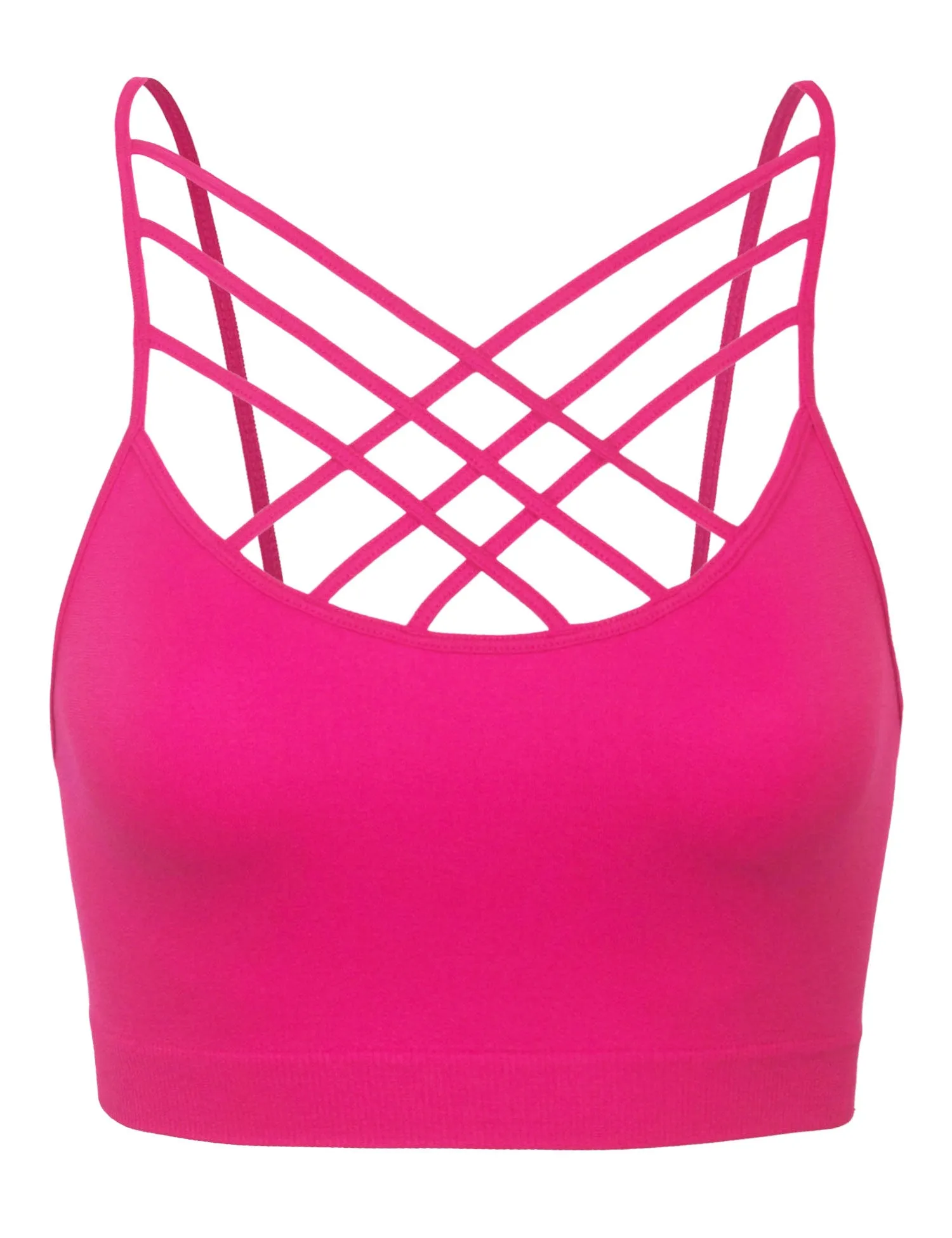 Women's Lightweight Seamless Triple Criss-Cross Front Bralette (No Pad)