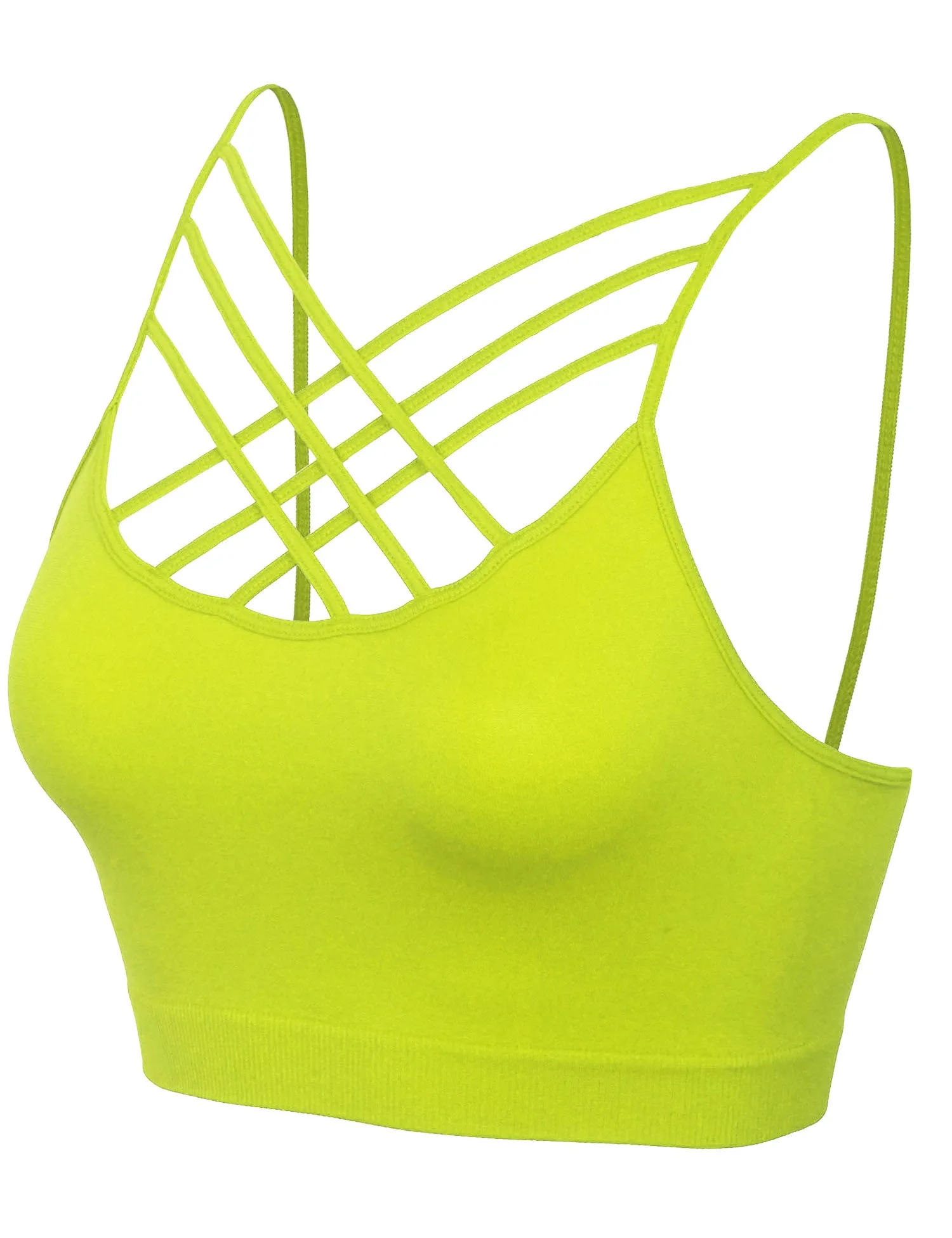 Women's Lightweight Seamless Triple Criss-Cross Front Bralette (No Pad)