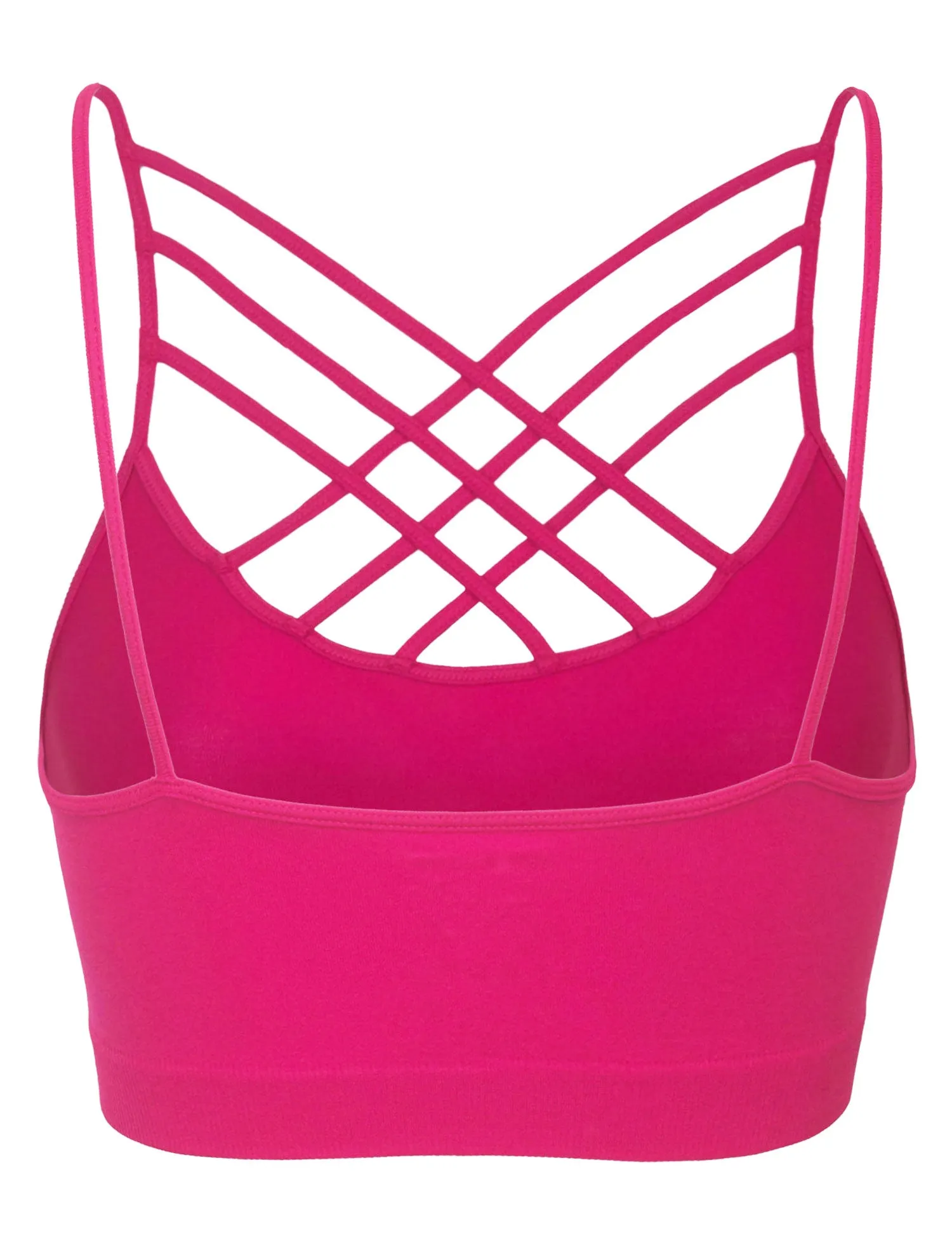 Women's Lightweight Seamless Triple Criss-Cross Front Bralette (No Pad)