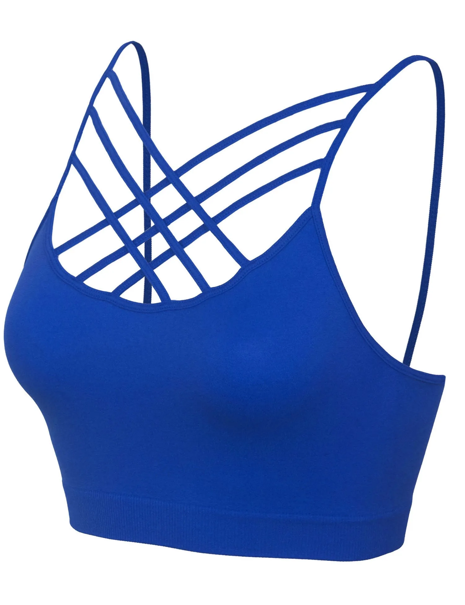 Women's Lightweight Seamless Triple Criss-Cross Front Bralette (No Pad)