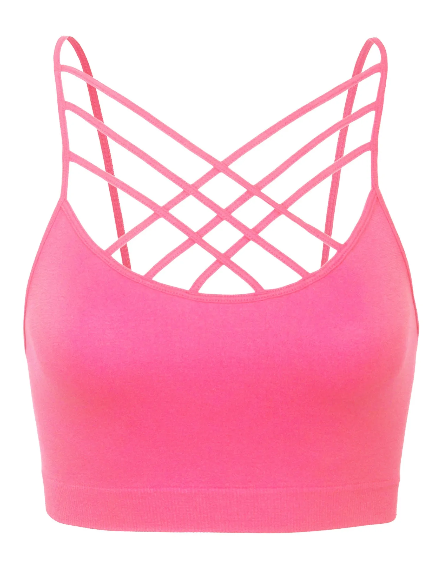 Women's Lightweight Seamless Triple Criss-Cross Front Bralette (No Pad)