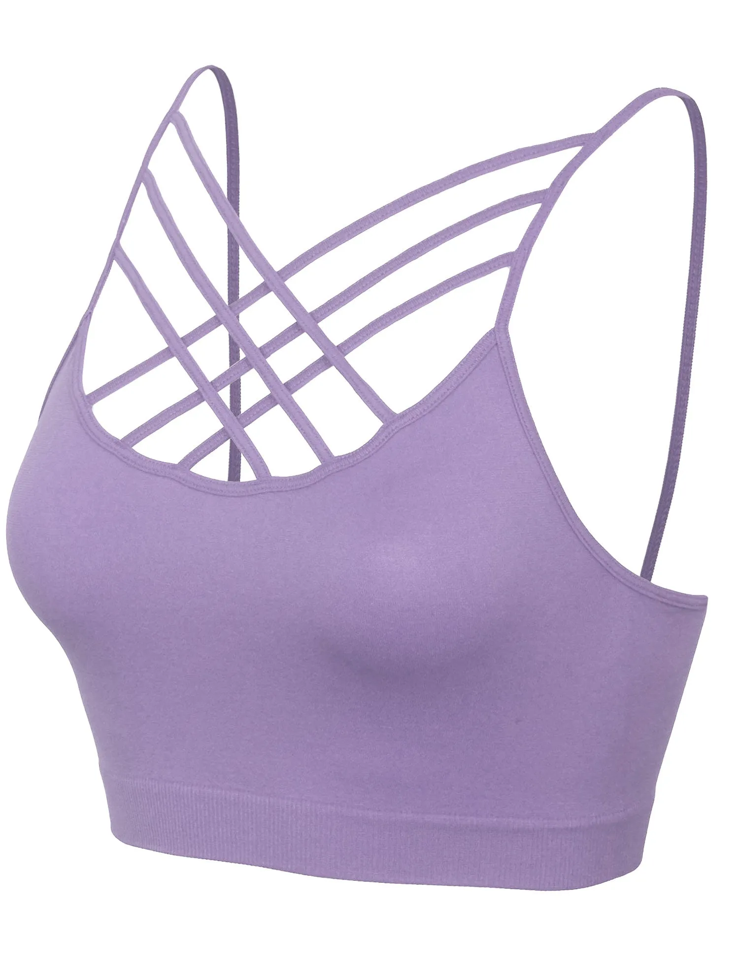 Women's Lightweight Seamless Triple Criss-Cross Front Bralette (No Pad)