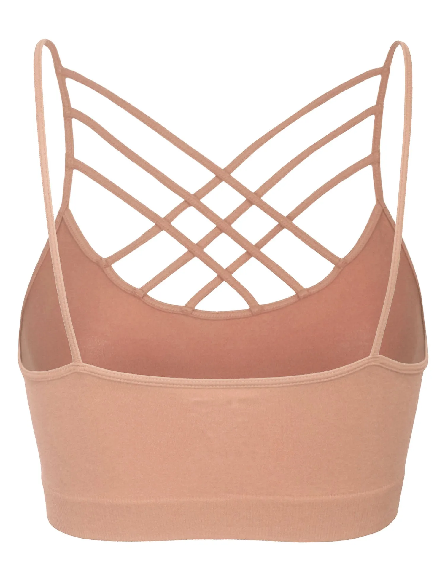 Women's Lightweight Seamless Triple Criss-Cross Front Bralette (No Pad)