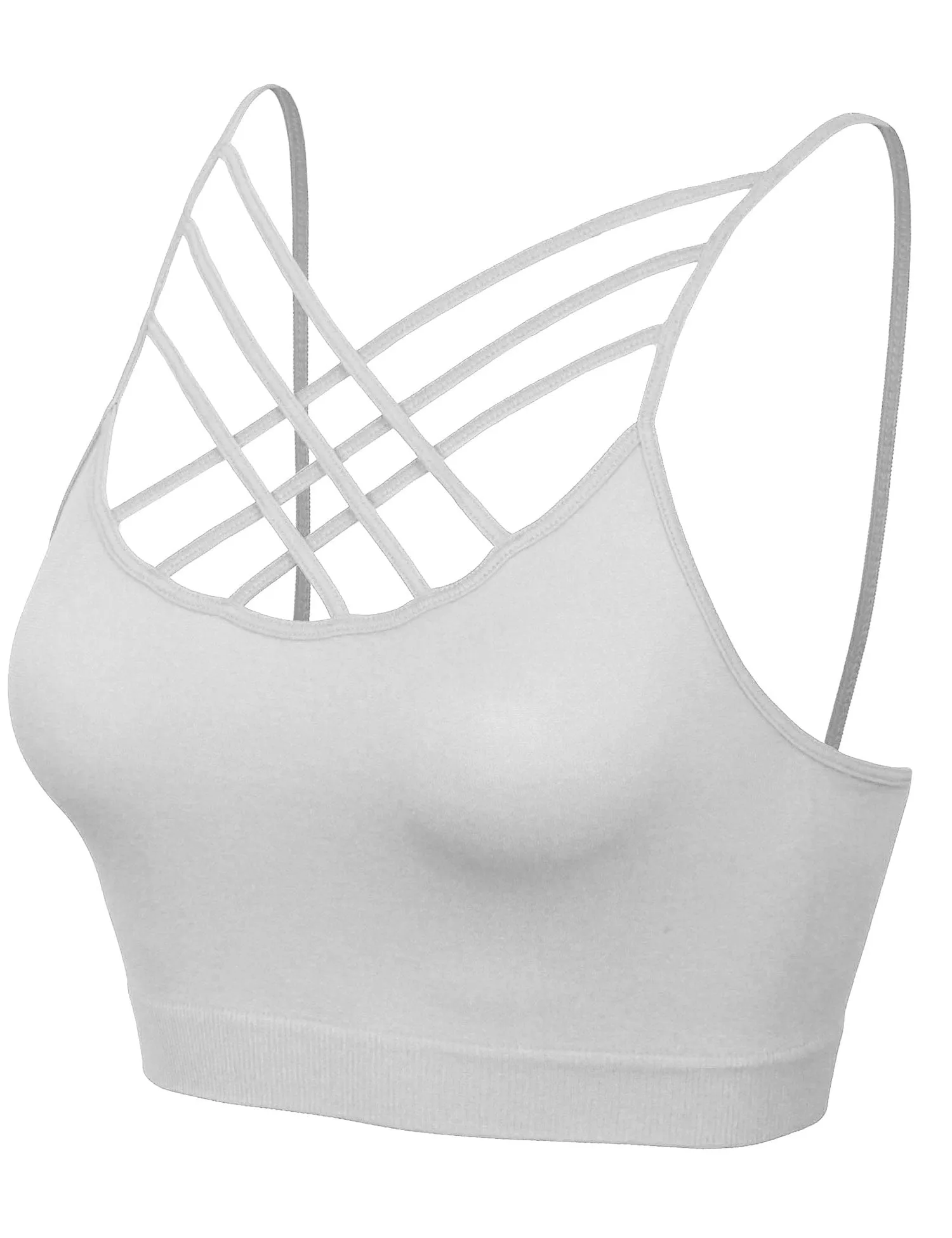 Women's Lightweight Seamless Triple Criss-Cross Front Bralette (No Pad)