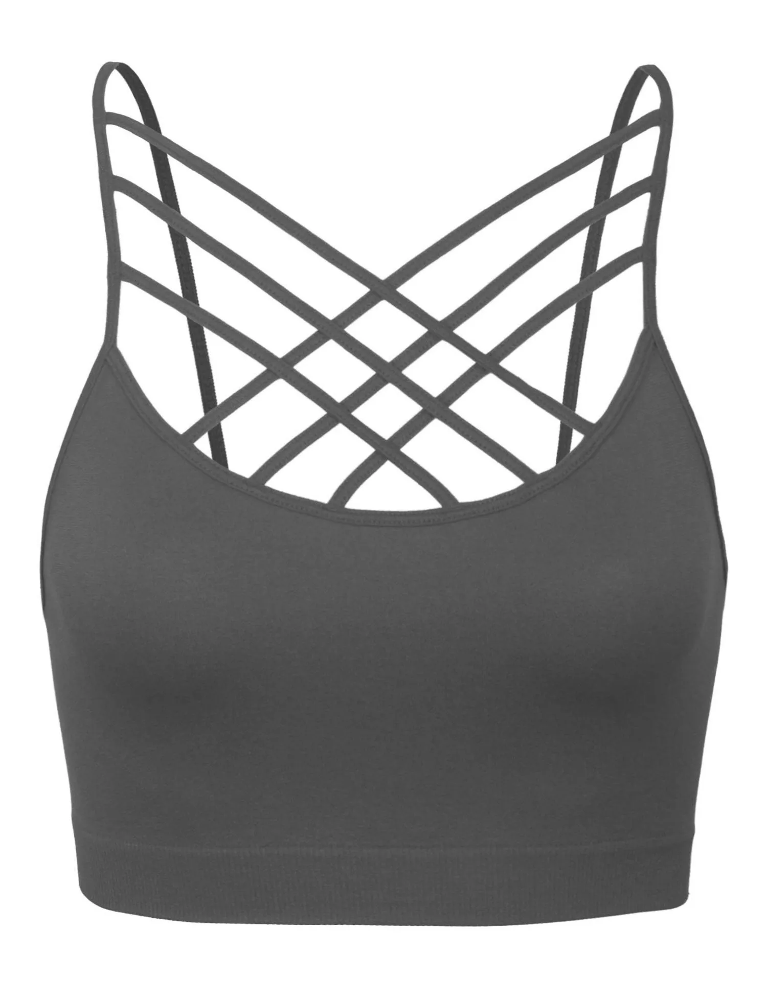 Women's Lightweight Seamless Triple Criss-Cross Front Bralette (No Pad)