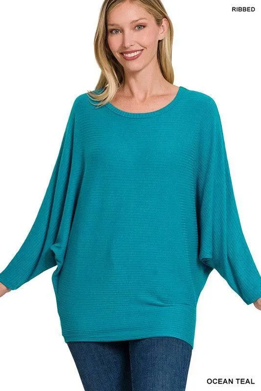 Zenana Dolman Sleeve Knit Top