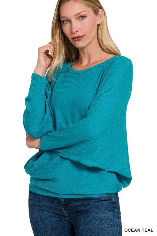 Zenana Dolman Sleeve Knit Top